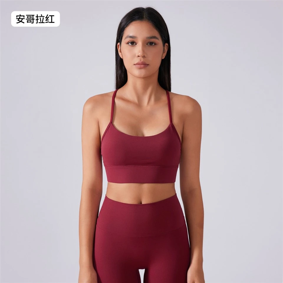 Women's New Style Running Sports Bra Sexy Y-Back Design Shock-Absorbing Push-Up Yoga Sports Bra