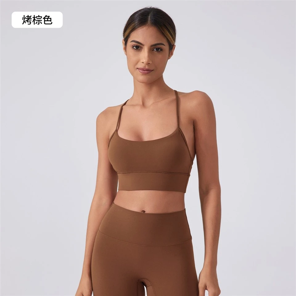 Women's New Style Running Sports Bra Sexy Y-Back Design Shock-Absorbing Push-Up Yoga Sports Bra